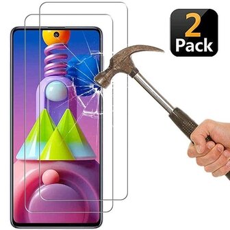 Samsung M51 Screenprotector Beschermglas 2 STUKS