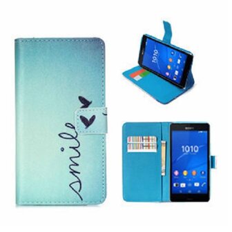 Sony Xperia Z3 Compact Hoesje Met Pasjeshouder Bookcase Smile