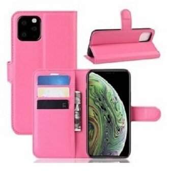 iPhone 11 Pro Max Hoesje Met Pasjeshouder Bookcase Roze