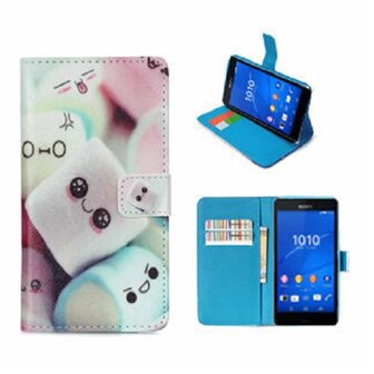 Sony Xperia Z3 Compact Hoesje Met Pasjeshouder Bookcase Snoepjes