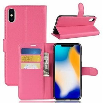 iPhone SE 2020 Hoesje Met Pasjeshouder Bookcase Roze