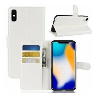 iPhone XS Max Hoesje Met Pasjeshouder Bookcase Wit