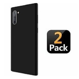 Samsung Note 10 Hoesje Siliconen TPU Zwart 2 STUKS