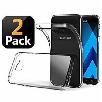Samsung A5 2017 Hoesje Siliconen TPU Transparant 2 STUKS