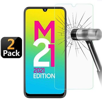 Samsung M21 Screenprotector Beschermglas 2 STUKS