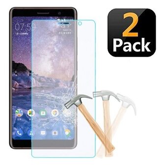 Nokia 3.1 Screenprotector Beschermglas 2 STUKS