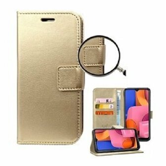 Samsung A20s Hoesje Met Pasjeshouder Bookcase Goud