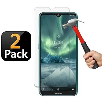 Nokia 2.3 Screenprotector Beschermglas 2 STUKS