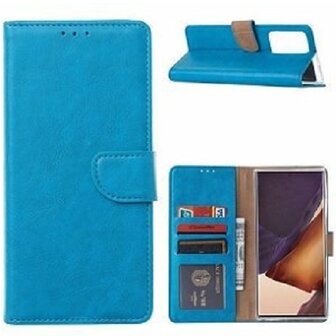 Samsung Note 20 Hoesje Met Pasjeshouder Bookcase Turquoise