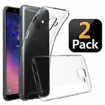 Samsung A6 2018 Hoesje Siliconen TPU Transparant 2 STUKS