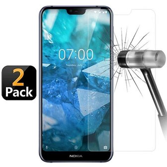 Nokia 7.1 Screenprotector Beschermglas 2 STUKS