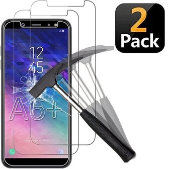 Samsung A6 PLUS Screenprotector Beschermglas 2 STUKS