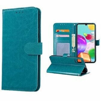 Samsung A41 Hoesje Met Pasjeshouder Bookcase Turquoise