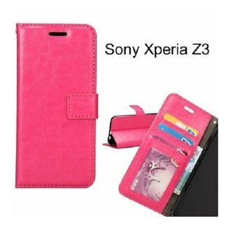Sony Xperia Z3 Hoesje Met Pasjeshouder Bookcase Roze