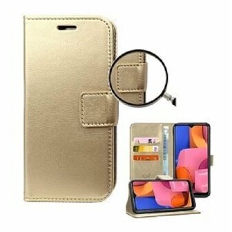 Samsung A21s Hoesje Met Pasjeshouder Bookcase Goud