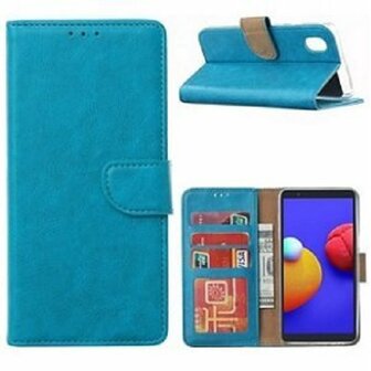 Samsung A01 Hoesje Met Pasjeshouder Bookcase Turquoise