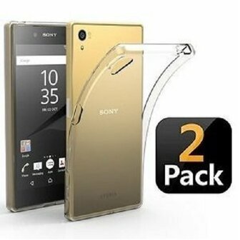 Sony Xperia Z5 Premium Hoesje Siliconen TPU Transparant 2 STUKS