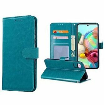 Samsung A71 Hoesje Met Pasjeshouder Bookcase Turquoise