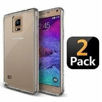 Samsung Note 4 Hoesje Siliconen TPU Transparant 2 STUKS