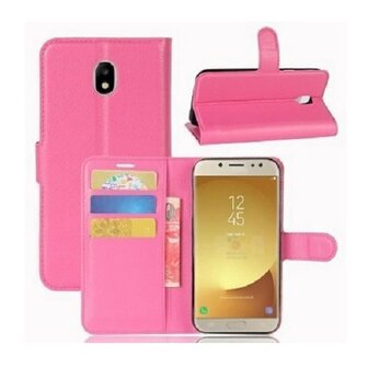 Samsung J7 2017 Hoesje Met Pasjeshouder Bookcase Roze