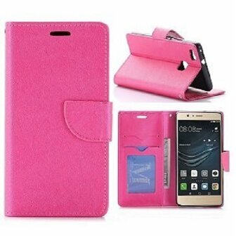 Huawei P9 PLUS 5.5 Hoesje Met Pasjeshouder Bookcase Roze