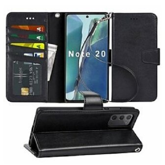 Samsung Note 20 Hoesje Met Pasjeshouder Bookcase Zwart