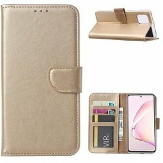 Samsung Note 10 Lite Hoesje Met Pasjeshouder Bookcase Goud