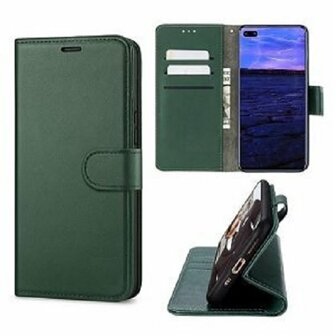 Huawei P40 Hoesje Met Pasjeshouder Bookcase Donker Groen