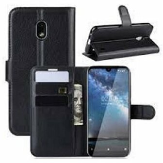 Nokia 2.2 Hoesje Met Pasjeshouder Bookcase Zwart