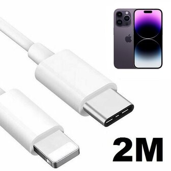 iPhone 14 Pro Oplaadkabel USB C Lightning 2 Meter