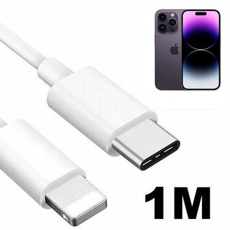iPhone 14 Pro Oplaadkabel USB C Lightning 1 Meter