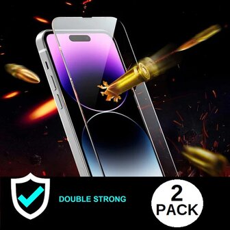 iPhone 14 Pro Screenprotector Beschermglas 2 STUKS