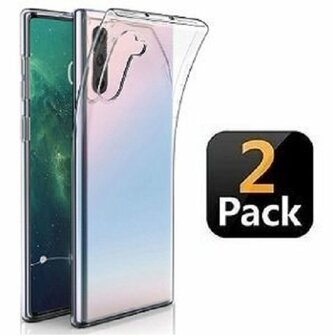 Samsung Note 10 Hoesje Siliconen TPU Transparant 2 STUKS
