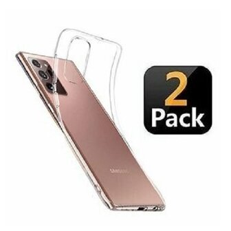 Samsung Note 20 Hoesje Siliconen TPU Transparant 2 STUKS