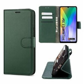 Huawei Y6p Hoesje Met Pasjeshouder Bookcase Donkergroen