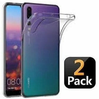 Huawei P40 Lite E Hoesje Siliconen TPU Transparant 2 STUKS