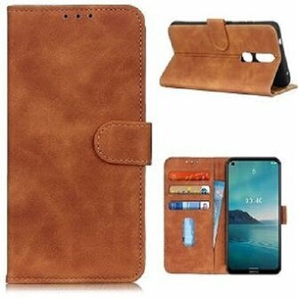 Nokia 3.4 Hoesje Met Pasjeshouder Bookcase Bruin