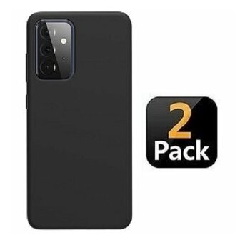 Samsung Galaxy A72 Hoesje Siliconen TPU Zwart 2 STUKS