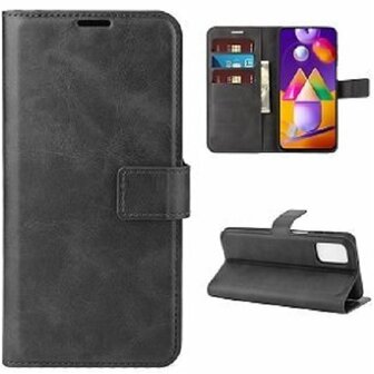 Samsung M31s Hoesje Met Pasjeshouder Bookcase Zwart