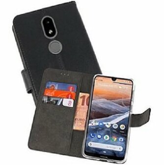 Nokia 3.2 Hoesje Met Pasjeshouder Bookcase Zwart