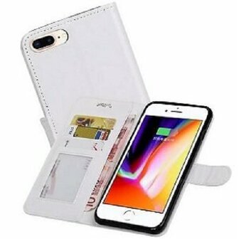 iPhone 8 PLUS Hoesje Met Pasjeshouder Bookcase Wit