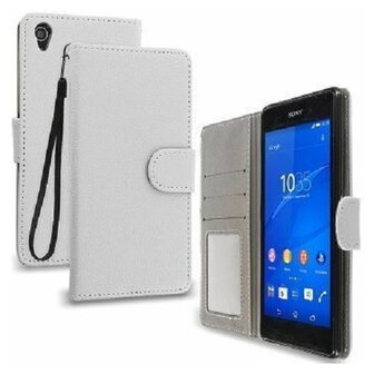 Sony Xperia Z3 Hoesje Met Pasjeshouder Bookcase Wit