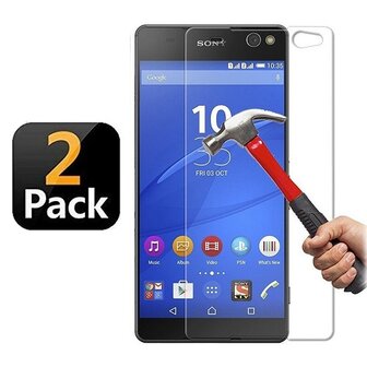 Sony Xperia C5 Ultra Screenprotector Beschermglas 2 STUKS