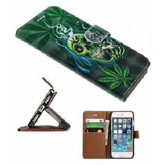 iPhone 7 Hoesje Met Pasjeshouder Bookcase Cannabis