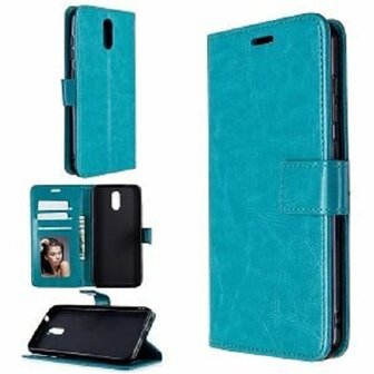 Nokia 2.3 Hoesje Met Pasjeshouder Bookcase Turquoise