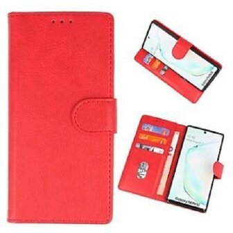 Samsung Note 10 Hoesje Met Pasjeshouder Bookcase Rood