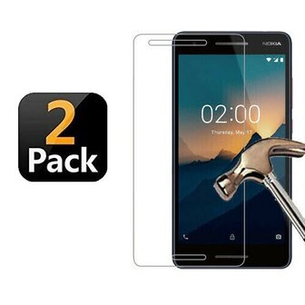 Nokia 2.1 Screenprotector Beschermglas 2 STUKS