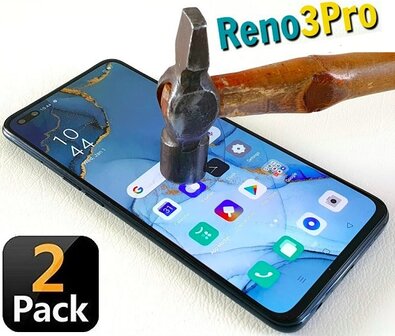 Oppo Reno 3 Pro Screenprotector Beschermglas 2 STUKS