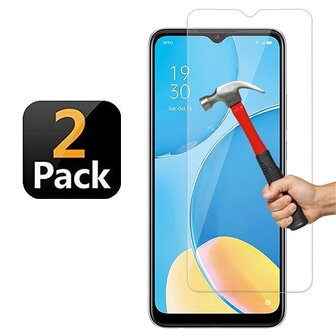 Oppo A15 Screenprotector Beschermglas 2 STUKS