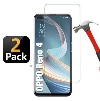 Oppo Reno 4 5G Screenprotector Beschermglas 2 STUKS